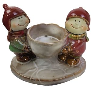 Yankee Candle Ronnie Walker Votive Tea Light Candle Holder Ceramic Winter Theme
